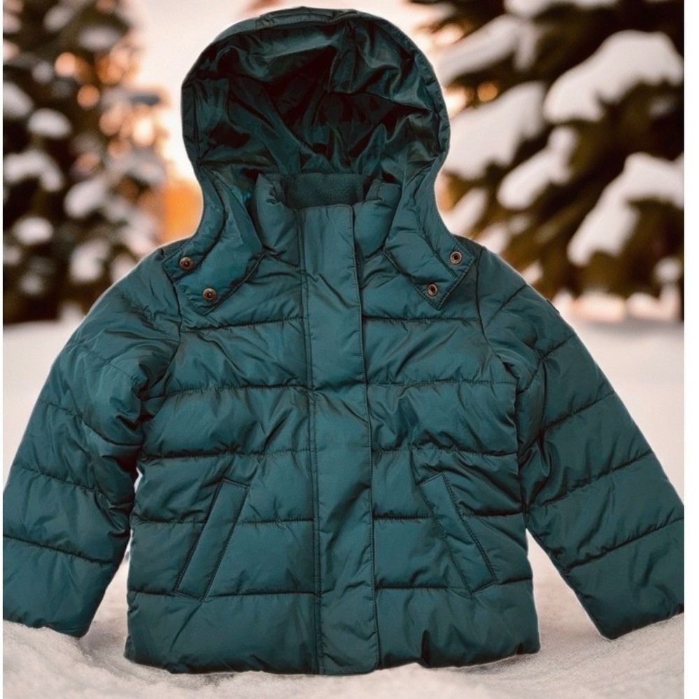Gap Puffer Jacket Kids Size S Teal ColdControl Max Water Resistant‎ Hooded Coat